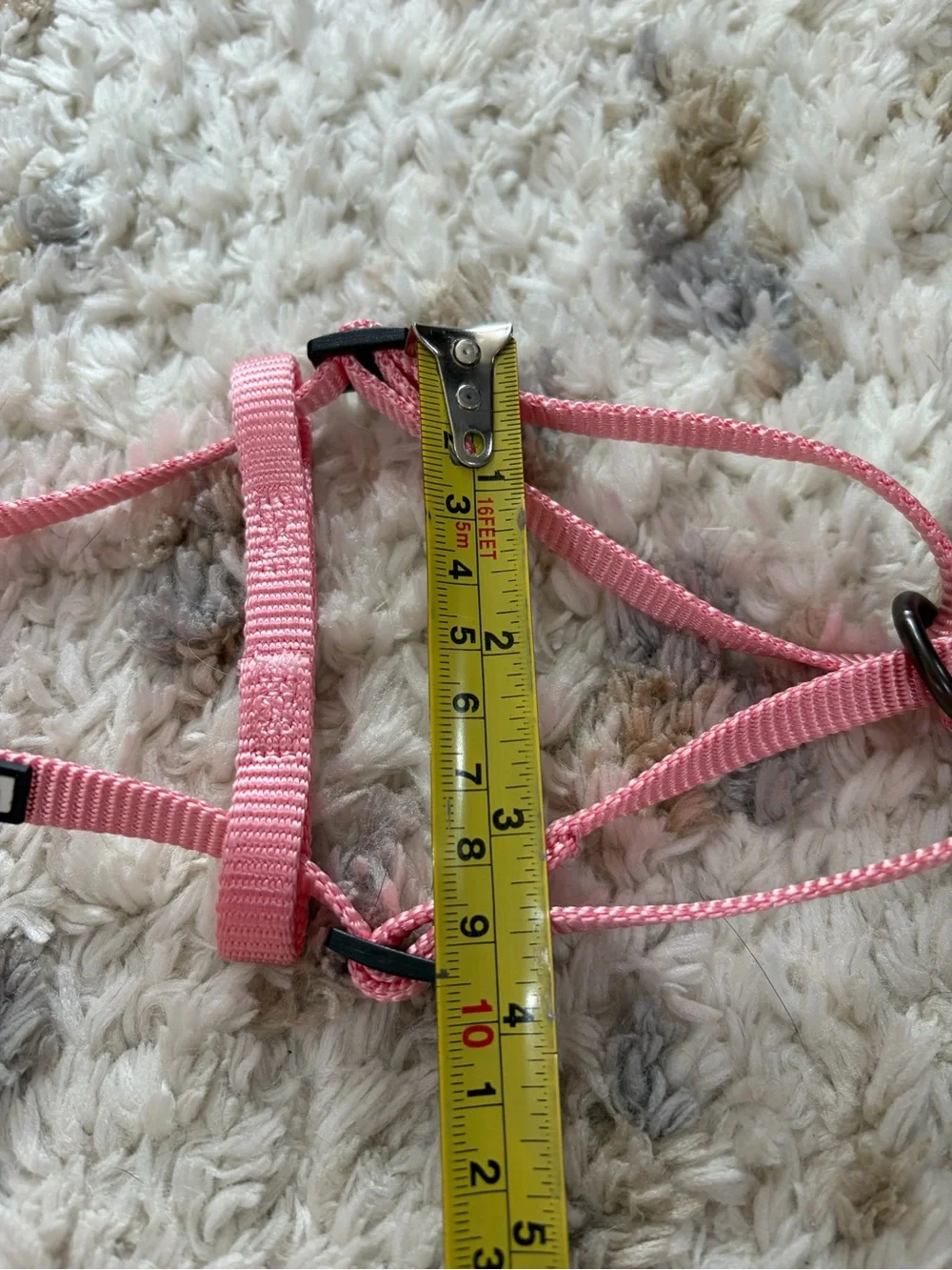 Adjustable Pink Cat Harness with Secure Black Hardware*
